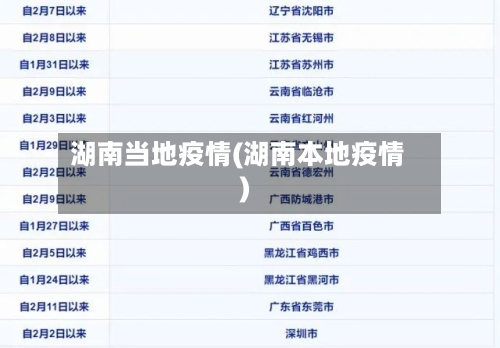 湖南当地疫情(湖南本地疫情)-第3张图片