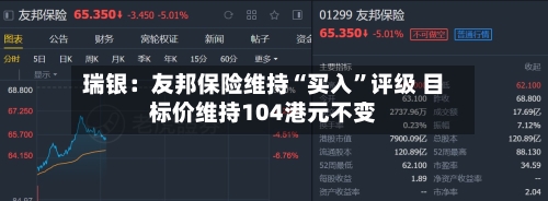 瑞银：友邦保险维持“买入”评级 目标价维持104港元不变-第3张图片